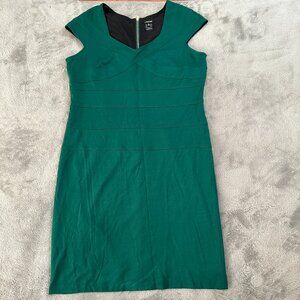 J. Peterman Green Cap Sleeve Sheath Dress Women's size 18